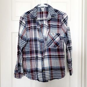 2 for $10 Blue & Burgundy Plaid Shirt